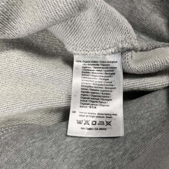 Helly Hansen Hoodie Mens Medium Gray Pullover Sweatshirt Organic Cotton Logo - Picture 3 of 6